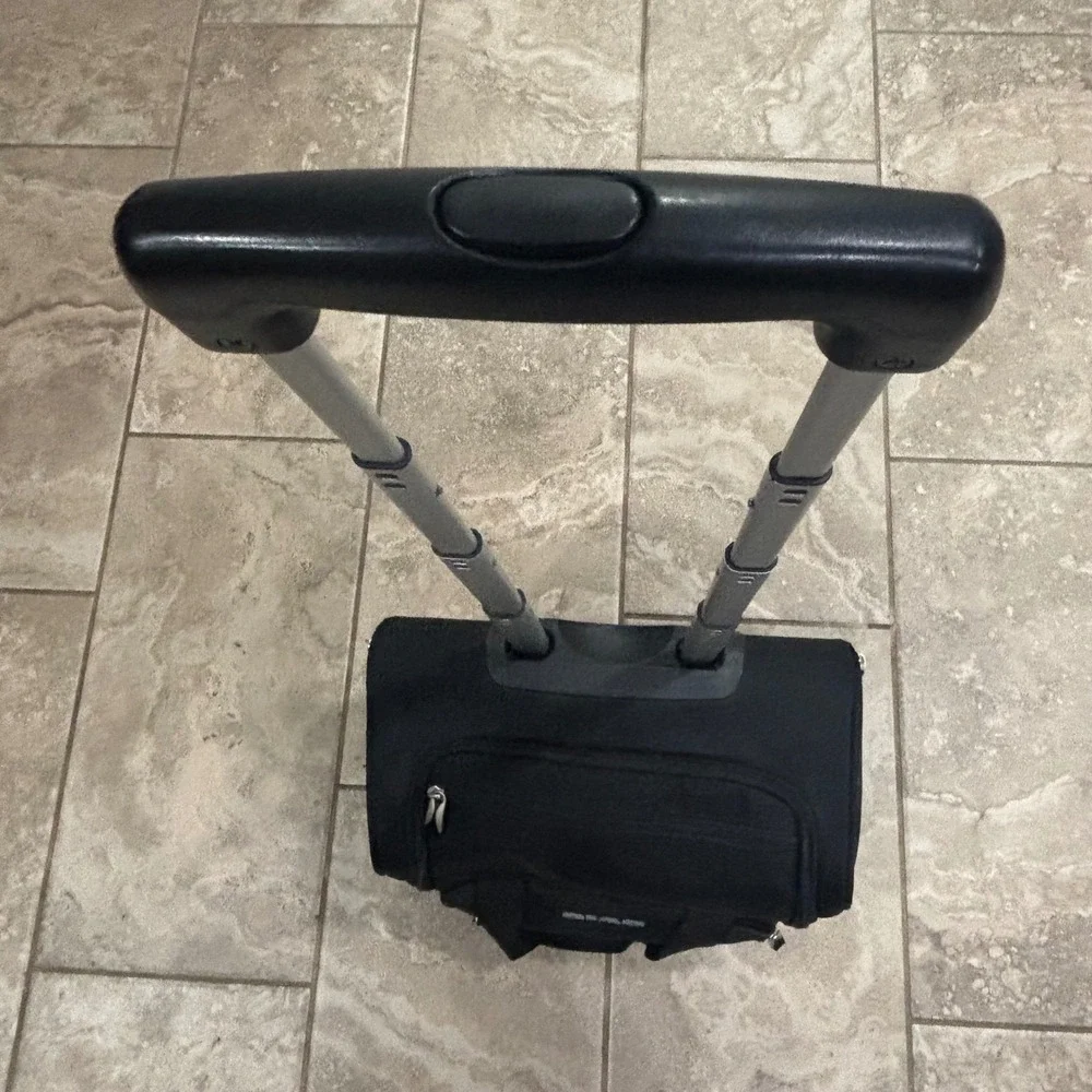 Ciao Black Rolling Underseat Carry On Bag Telescopic Handle Travel Luggage